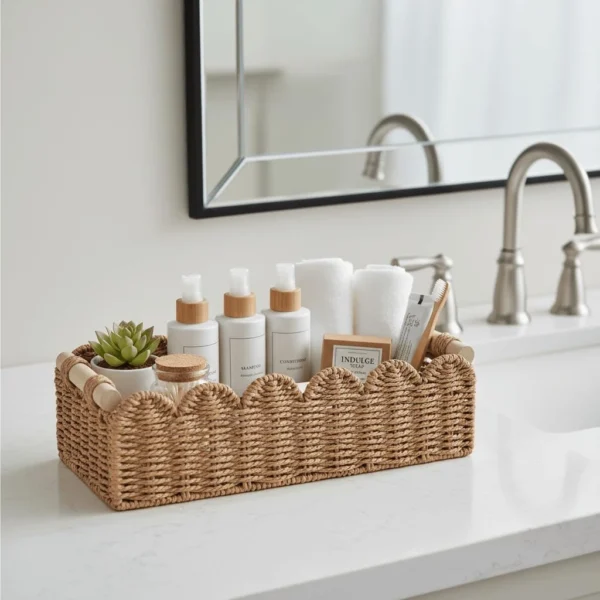 61IX3vINBVL._AC_SL1024 CubesLand Scalloped Toilet Paper Storage Basket with Handle