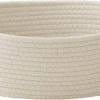 Small Woven Empty Gift Basket, White