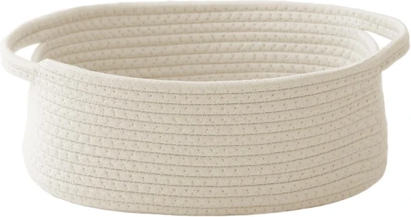Small Woven Empty Gift Basket, White