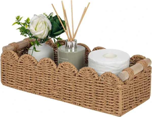 71CARg-HKRL._AC_SL1432 CubesLand Scalloped Toilet Paper Storage Basket with Handle