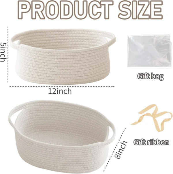 Small Woven Empty Gift Basket, White