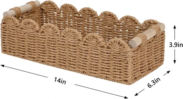71SRyoR6bsL._AC_SL1500 CubesLand Scalloped Toilet Paper Storage Basket with Handle