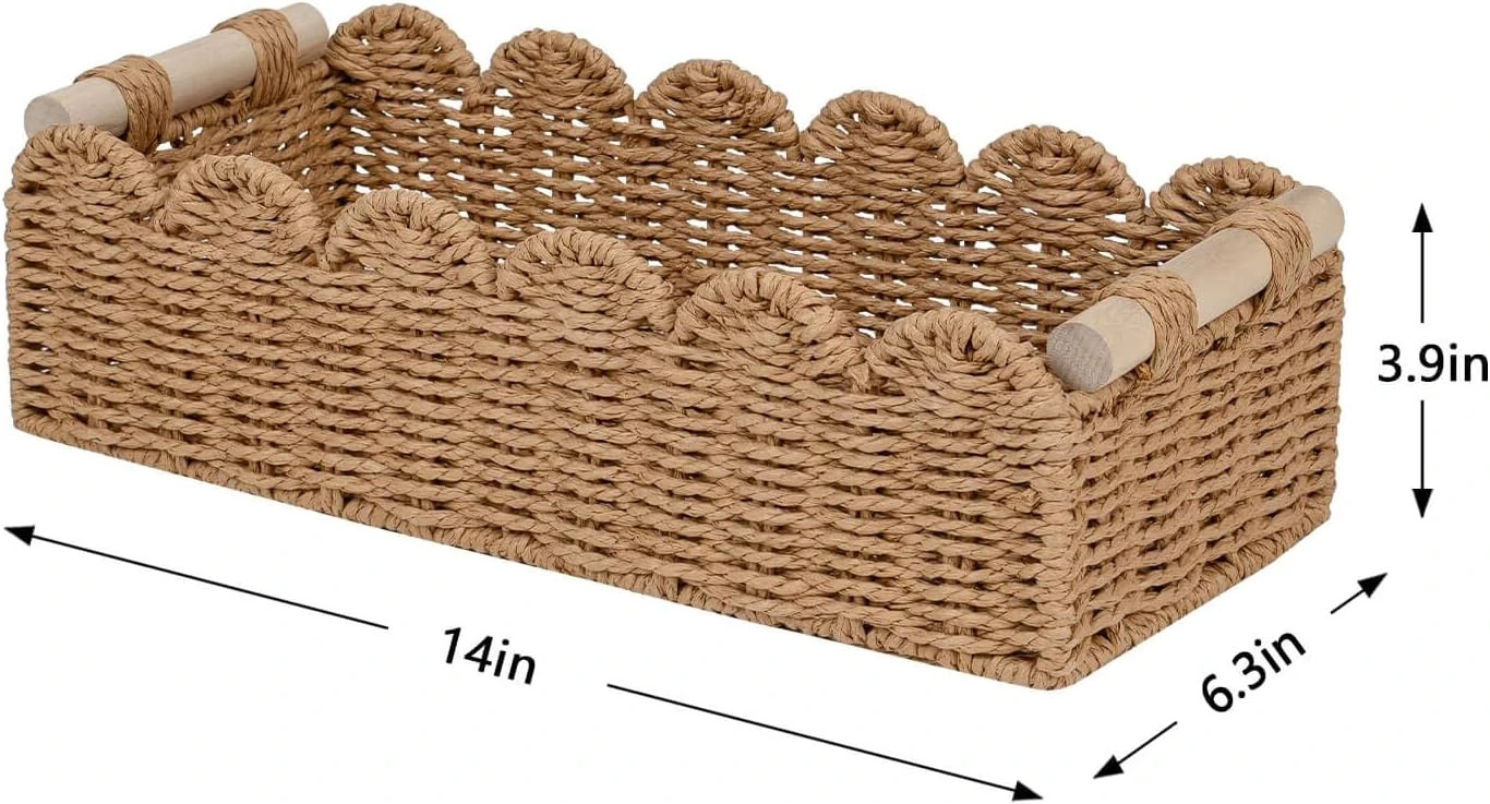 CubesLand Scalloped Toilet Paper Storage Basket