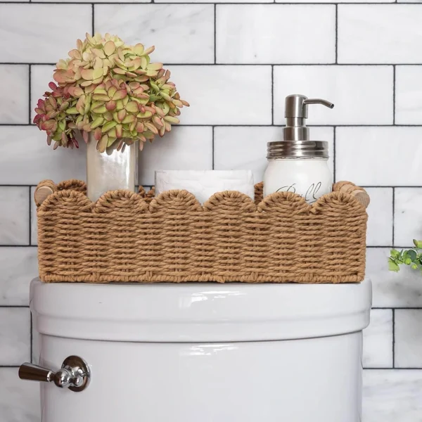 71l5HQAAJtL._AC_SL1500 CubesLand Scalloped Toilet Paper Storage Basket with Handle