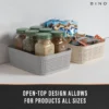Woven Plastic Storage Basket, Small, Natural, 5-Pack